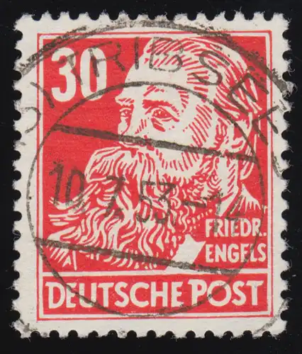 335va XII Friedrich Engels 30 Pf Wz.2 XII Bedarfsstempel O geprüft