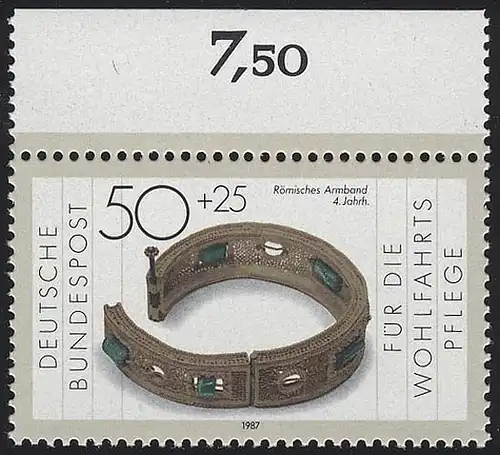 1333 Wohlfahrt Schmiedekunst 50+25 Pf ** Oberrand