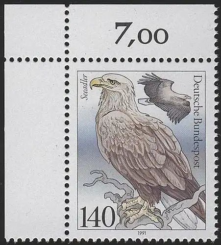 1542 Seevögel 140 Pf Seeadler ** Ecke o.l.