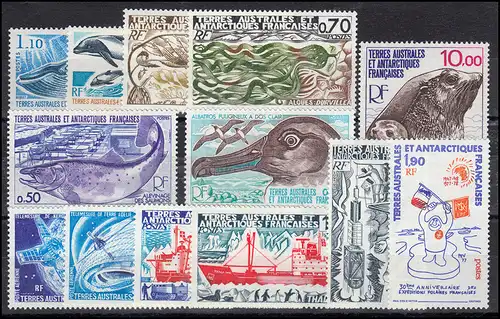 Antarctique français - 113-125 millésime 1977 kpl., post-fraîchissement / MNH **