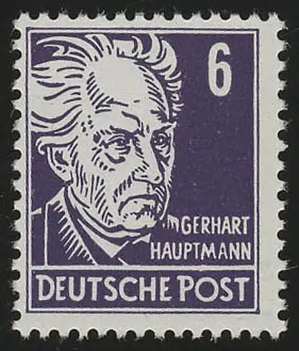 328v XI Gerhard Hauptmann 6 Pf Wz.2 XI ** geprüft