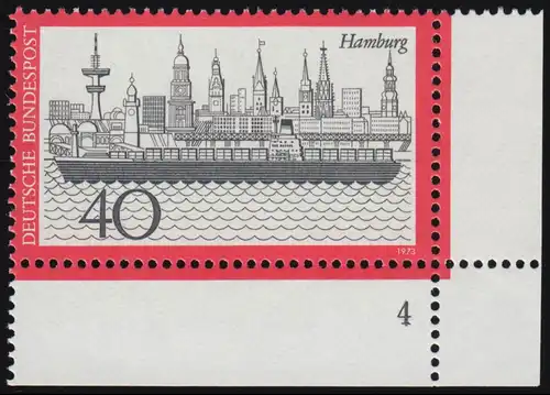 761 Fremdenverkehr Hamburg 40 Pf ** FN4