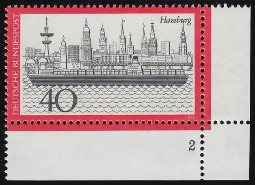 761 Fremdenverkehr Hamburg 40 Pf ** FN2