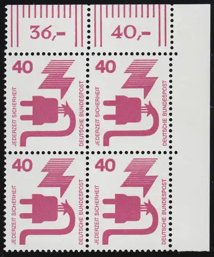 699 Prévention 40 Pf Eck-Vbl. or ** post-fraîchissement