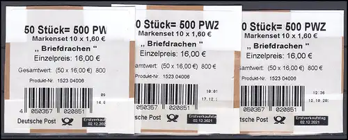 FB 116a Draches-lettres 160 centimes DE LAIT: ensemble de variantes (3 pièces)