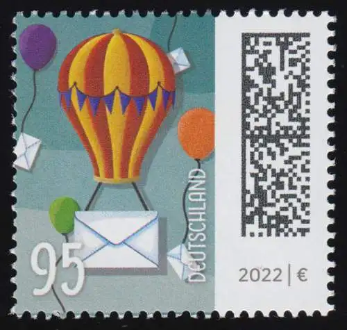 3705 Ballons Post 95 cents, collant en rouleau, ** post-frais