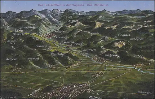 AK Das Schlachtfeld in den Vogesen Das Münstertal, FELDPOST 30.Res.-Div. 18.5.15