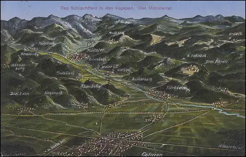 AK Le champ de bataille dans les Vosges La vallée de Münster, FELDPOST 30.Res.-Div. 18.5.15