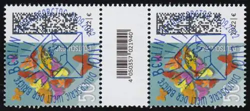 3714 Lettre de papillon 50 C. de 200, couple avec n°, CF, sans n °, ESSt Berlin