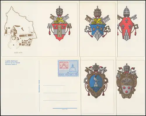 Postkarte 19/01-06 Peterskuppel und Briefmarke 1979, Set mit 6 Karten, **