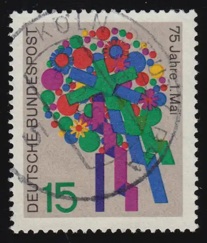 475I 1er mai 1965 Journée de travail avec PLF I tache verte en fleur jaune, O