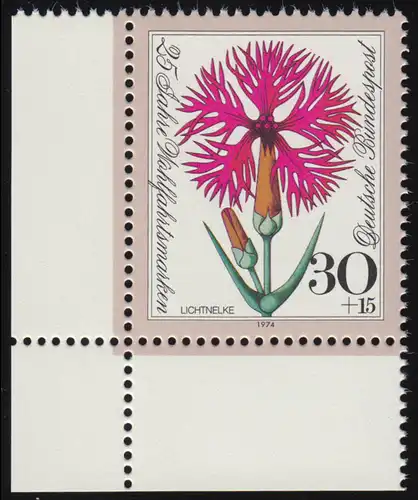 818 Belle-Sauvegarde Fleurs 30+15 Pf Prackneck ** Coin et l.