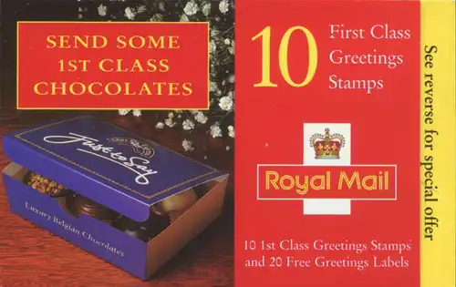 Großbritannien-Markenheftchen 115 Grußmarken Schokolade 1997 **/MNH