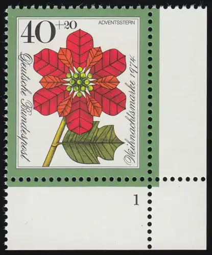 824 Weihnachten 40+20 Pf Weihnachtsstern ** FN1