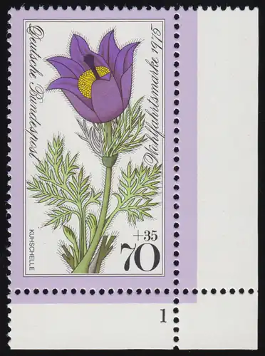 870 Blumen 70+35 Pf Kuhschelle ** FN1