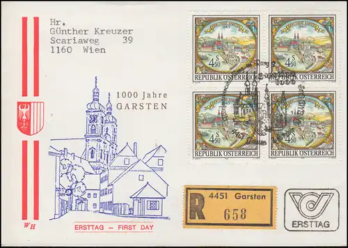 Autriche 1000 ans Garsten Quaerblock sur l'exposition Bijoux R-FDC 7.6.1985