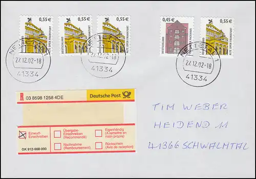 2303-2304BD und BA Tönninger Packhaus & Alte Oper Frankfurt aus MH 50 auf R-FDC