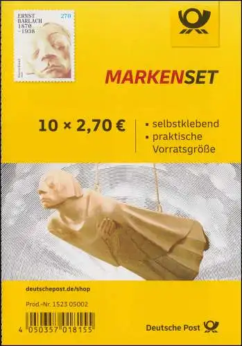 117 MH Ernst Barlach, selbstklebend, mit 10x 3521, postfrisch **