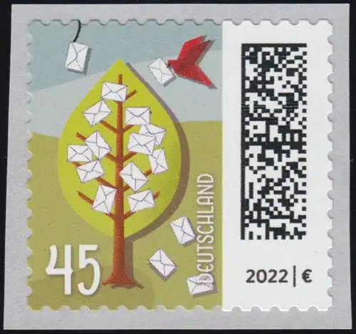 3713 Arbre 45 cents, autocollant en rouleau, ** frais de poste