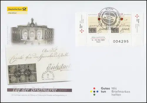 2735 Sr+Sl Journée du timbre UR-Paar sur la lettre de bijoux-FDC Eichst-Brief Bonn