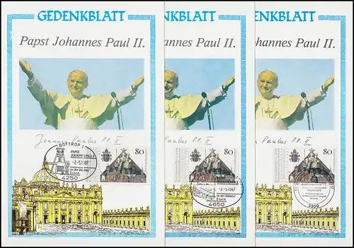 Le Pape Jean Paul II en Allemagne 1987: 12 pages commémoratives avec 12 langues étrangères