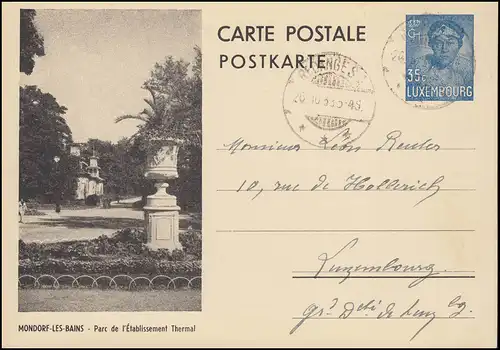 Luxemburg Bildpostkarte P 114a Charlotte: Monorf-Les-Bains REDANGE S.A. 26.10.38