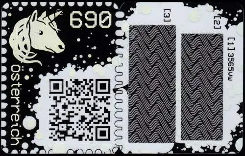 Österreich 3470Zf Krypto-Marke Einhorn komplett mit Zierfeld 2019, ** postfrisch