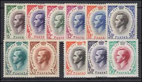 Monaco 506-511, 583-584, 622-624 Rainier III. drei Ausgaben, postfrisch **