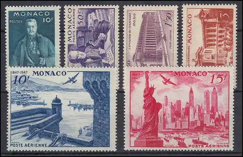 Monaco 331-336 Exposition New York, frais de port **