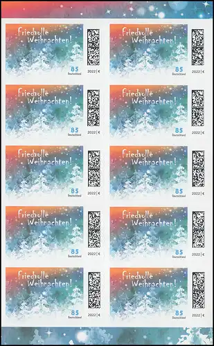 FB 122 Noël paisible 2022, feuille 10x3730, **