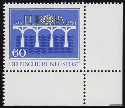 1210 Europa Post- und Fernmeldewesen 60 Pf ** Ecke u.r.