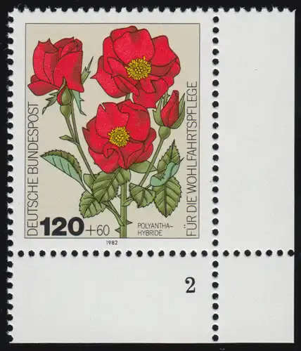 1153 Wohlfahrt Gartenrosen 120+60 Pf ** FN2