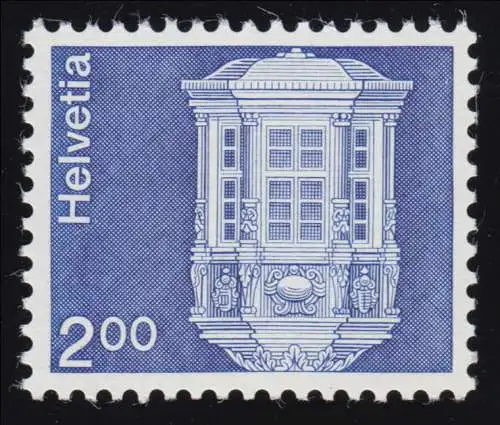 1038w Freimarke 2,00 Fr., w = gestr. Papier ph. ohne Fasern, Marke **/MNH