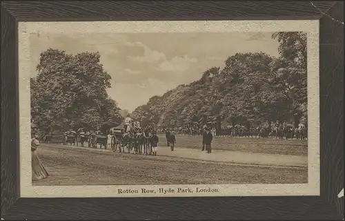 Royaume-Uni Carte de vue Rooton Row Hyde Park Londres, Wimbledon 5.8.1909