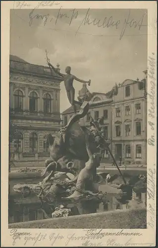 Ansichtskarte Bremen Teichmannsbrunnen, Bremen 4.7.30