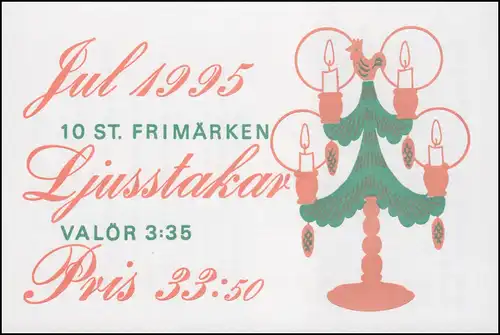 Markenheftchen 209 Weihnachten 1995 - Kerzenständer **/MNH