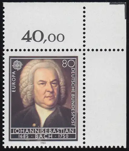 1249 Europa Musik Bach 80 Pf ** Ecke o.r.