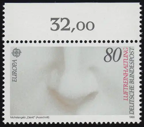 1279 Europa Naturschutz Umweltschutz Luft 80 Pf ** Oberrand