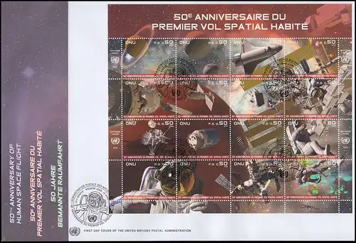 L'ONU Genève 50 ans d'exploration spatiale - Bogen ZB sur le bijoux FDC Genève 2011