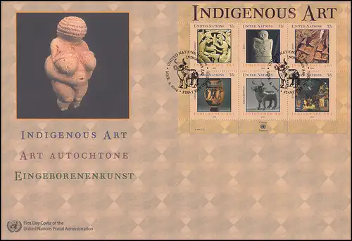 Nations Unies New York Block 24 Art Indigène 2004 - Bloc sur bijoux FDC N.Y.