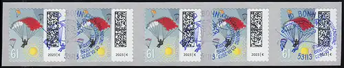 3744 Directeur des timbres 61 sk de 500, 5 bandes GERADE Number, EV-O Bonn