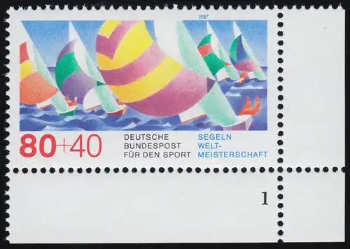 1310 Segel-Weltmeisterschaft 80+40 Pf ** FN1