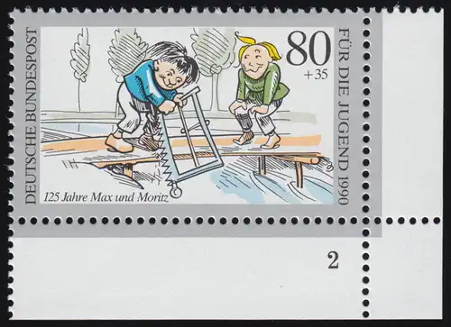 1457 Jugend Max und Moritz 80+35 Pf ** FN2