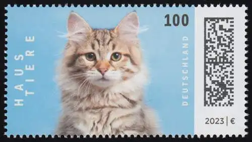 3748 Beliebte Haustiere: Katze, nassklebend, ** postfrisch