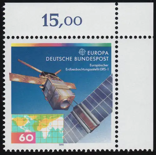 1526 Europa Weltraumfahrt 60 Pf ** Ecke o.r.