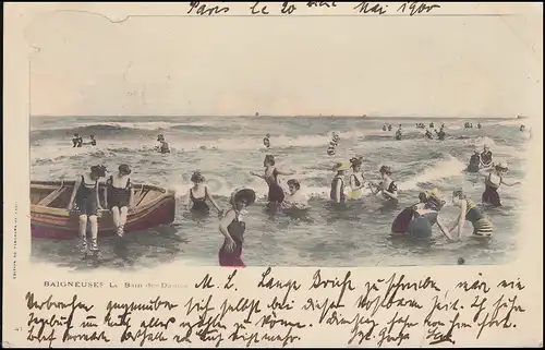 Frankreich AK Baigneuses: Le Bain des Dames - Frauenbaden, PARIS 20.5.1900