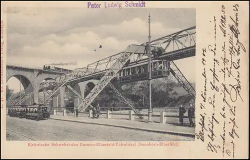 AK Elektrische Schwebebahn Barmen-Elberfeld-Vohwinkel (Sonnborn-Elberfeld) 1902