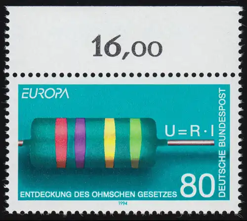 1732 Europa 80 Pf Ohm ** Oberrand