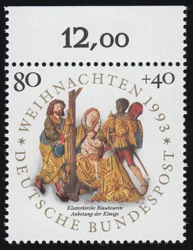 1707 Weihnachten 80+40 Pf ** Oberrand