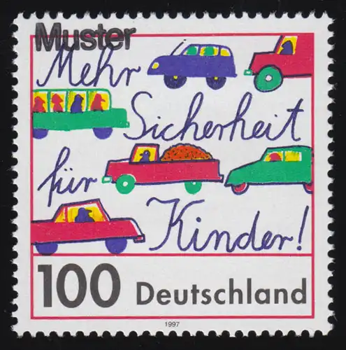 1897 Sicherheit für Kinder im Straßenverkehr, Muster-Aufdruck